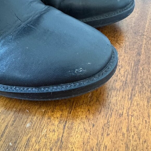 Tory Burch Claremont Quilted Pattern Leather Riding Boots Black - Picture 3 of 16